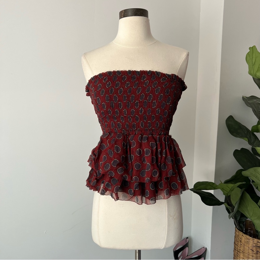 Isabel Marant Etoile sz 38 silk smocked top